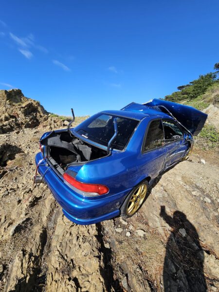 Watch Subaru WRX lands on a beach on Wellingtons South Coast