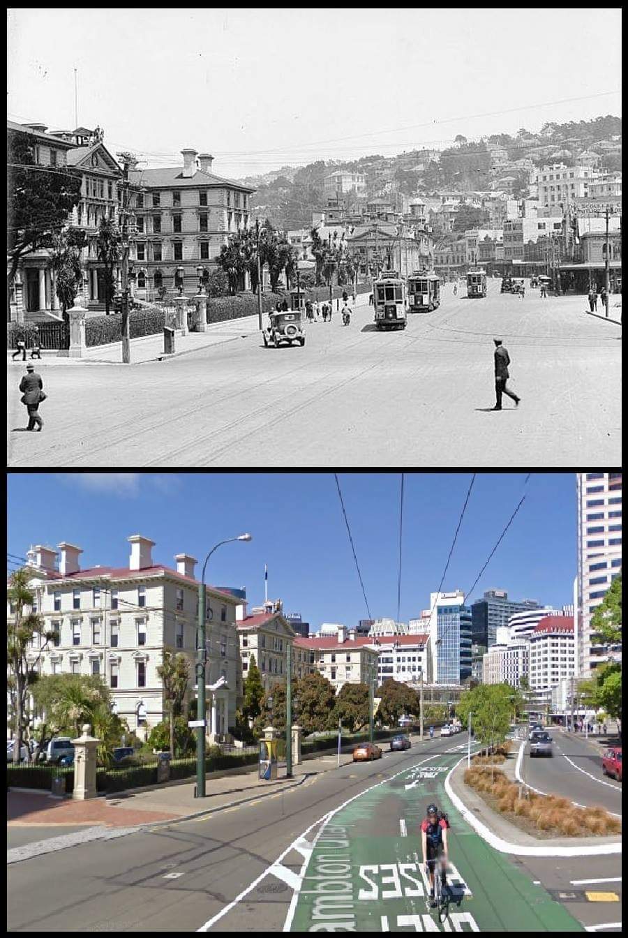 Lambton Quay 1920s & 2010s