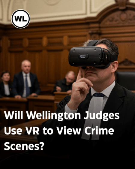 Will Wellington Judges Use VR to View Crime Scenes Judge using VR headsetbin Wellington courtroom